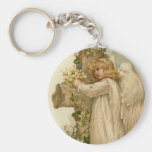 Vintage Easter Angel Keychain