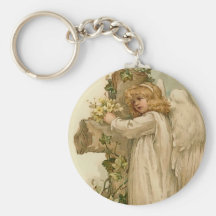 Vintage Easter Angel Keychain