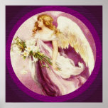 Vintage Easter Angel Texture Poster posters