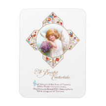 Vintage Easter Angel with Flowers Vinyl Magnet