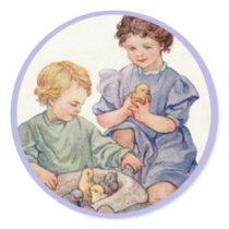 Vintage Easter Baby Chicks and Children