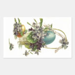 Vintage Easter Basket Rectangle Sticker