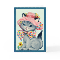 Vintage Easter Bonnet Kitty Greeting Cards