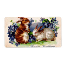 Vintage Easter Bunnies Labels