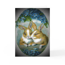 Vintage Easter Bunnies Textured Card