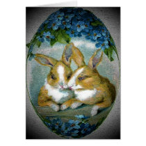 Vintage Easter Bunnies Textured Card