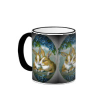 Vintage Easter Bunnies Textured Mug