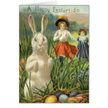 Vintage Easter Bunny and Eggs; Happy Eastertide Cards
