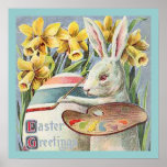 Vintage Easter Bunny Artist Poster posters