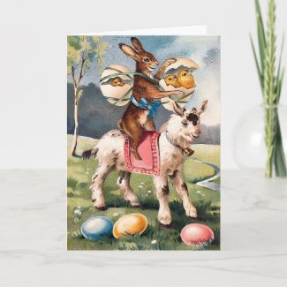 Vintage Easter Bunny Card card