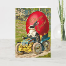 Adorable Vintage Easter Bunny Card - Happy Easter Everyone!