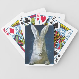 Vintage Easter Bunny, Cute Furry White Rabbit Bicycle Card Deck