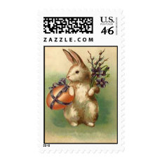 Vintage Easter Bunny Easter Egg Flowers Easter Postage Stamps