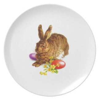 Vintage Easter Bunny. Easter Gift Melamine Plates