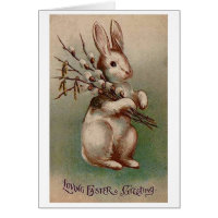 Vintage Easter Bunny Greeting Card