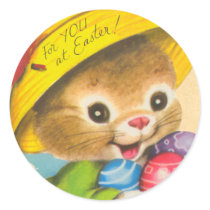 Vintage Easter Bunny Kid Stickers
