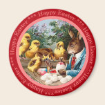 Vintage Easter Bunny Round Magnet magnets