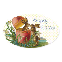 Vintage Easter Bunny Stickers