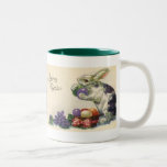 Vintage Easter Bunny w Easter Eggs; Happy Easter! Coffee Mug