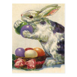 Vintage Easter Bunny w Easter Eggs; Happy Easter! Postcards