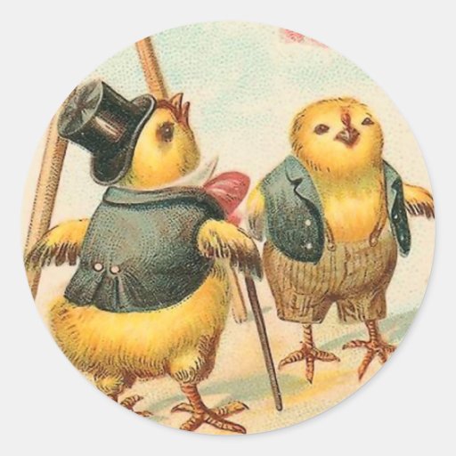Vintage Easter Chick Stickers Zazzle