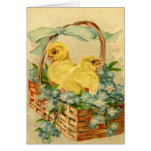 Vintage Easter Chicks Greeting Card