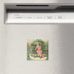 Vintage Easter Child in Egg Boat Refrigerator Magnet