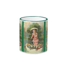 Vintage Easter Child in Egg Boat Mug