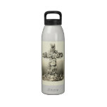 Vintage Easter Floral Christian Cross 1869 Drinking Bottle