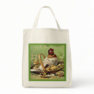 Vintage Easter Hen and Chicks in Basket bag