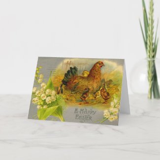 Vintage Easter Hen Greeting Cards