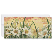Vintage Easter Lilies and Angels at Sunrise Rack Card