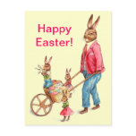Vintage Easter Rabbit and Family Postcard