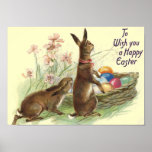 Vintage Easter Rabbits Print
