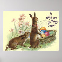 Vintage Easter Rabbits Print