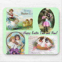 Vintage Easter Then and Now Mousepad by Rb_barnes2 Vintage Easter Then and Now Mousepad