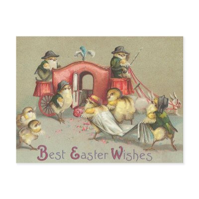 Vintage Easter Wedding - Carriage Post Card