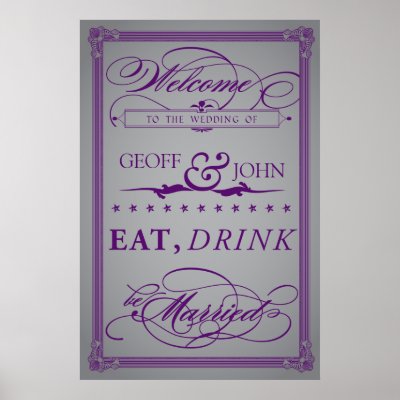 Vintage &quot;Eat, Drink, Be Married&quot; Wedding Poster