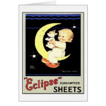 Vintage Eclipse Sheets, Child, Dog, Moon cards by vintagegiftmall Vintage Eclipse Sheets, Child, Dog, Moon cards