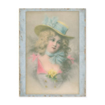 Vintage Edwardian Lady in Blue1900s Post Card