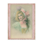 Vintage Edwardian Lady in Pink 1900s Illustration Post Card