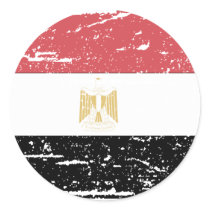 Vintage Egypt Flag Round Stickers
