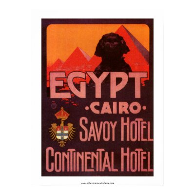 Vintage Egypt Hotel Poster by RetroCommunications