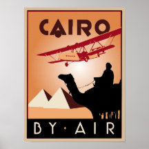 Vintage Egypt travel art deco Print
