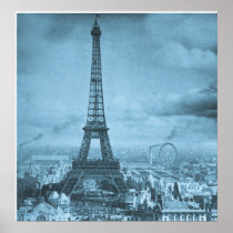 Vintage Eifel Tower Paris France Stereoview 1889 Poster