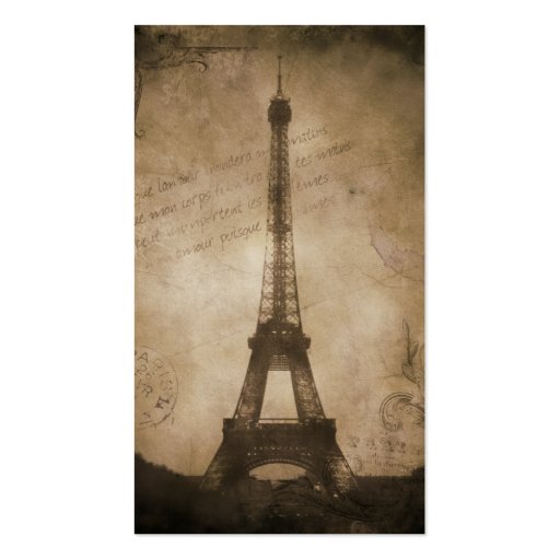 vintage eiffel tower business cards (front side)