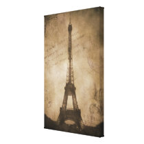 vintage eiffel tower gallery wrap canvas