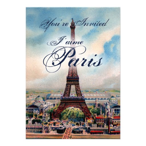 Vintage Eiffel Tower Invitation