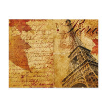Vintage Eiffel Tower Lettering postcards