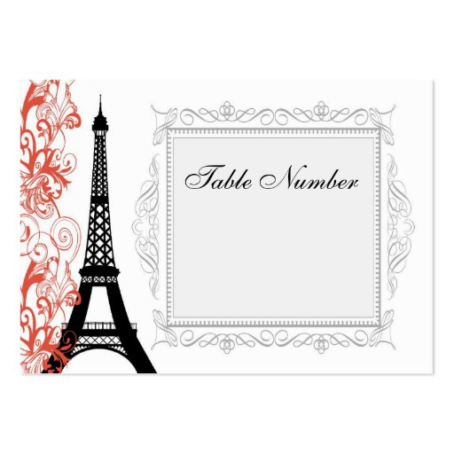 Vintage Eiffel Tower Place Cards Business Card Templates (front side)